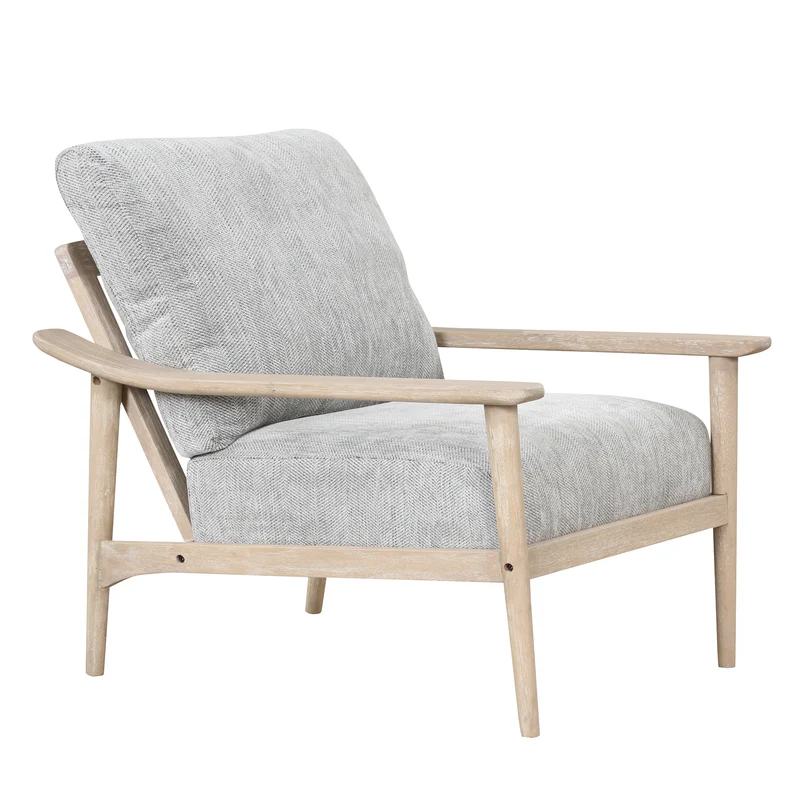 Mid Century Modern Arm Chair with Solid Wood Frame