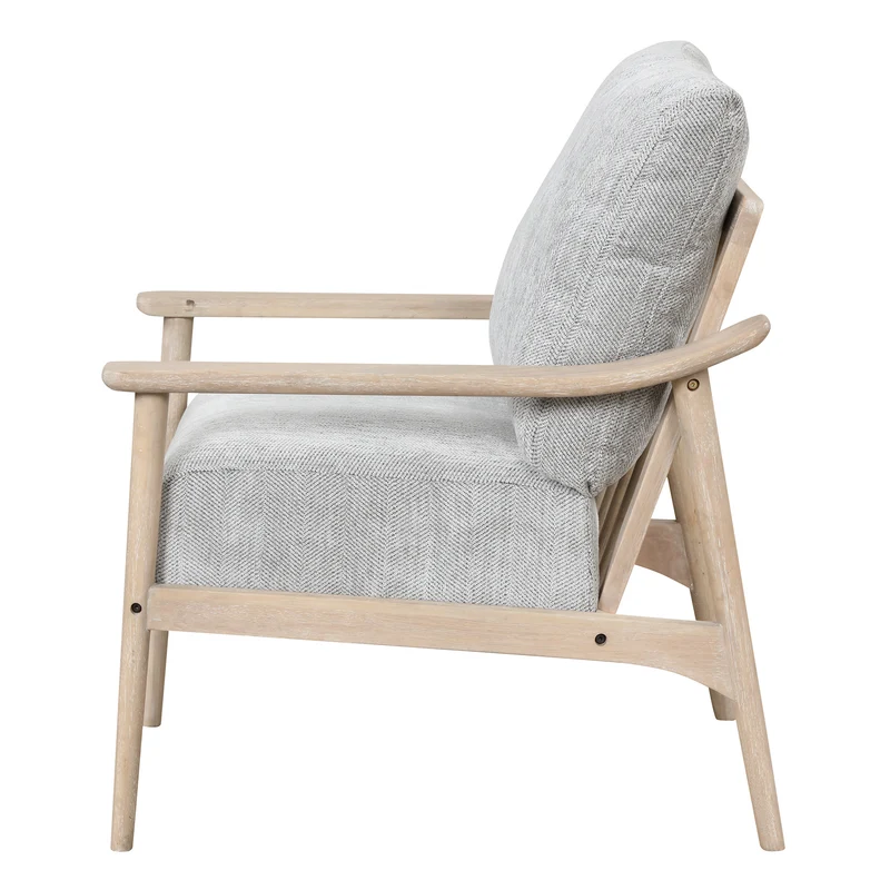 Mid Century Modern Arm Chair with Solid Wood Frame