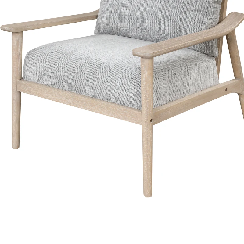 Mid Century Modern Arm Chair with Solid Wood Frame