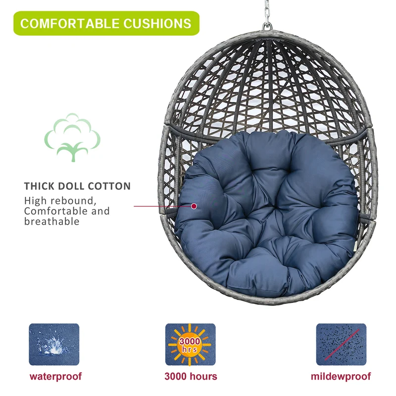 Wicker Hanging Swing Chair; Rattan Hanging Egg Chair