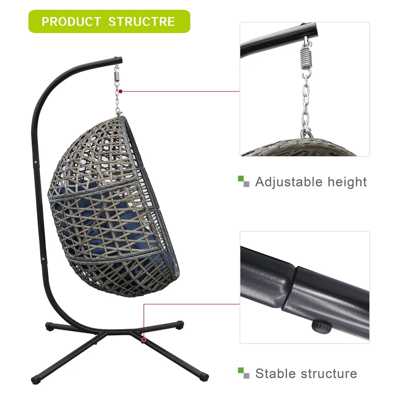 Wicker Hanging Swing Chair; Rattan Hanging Egg Chair