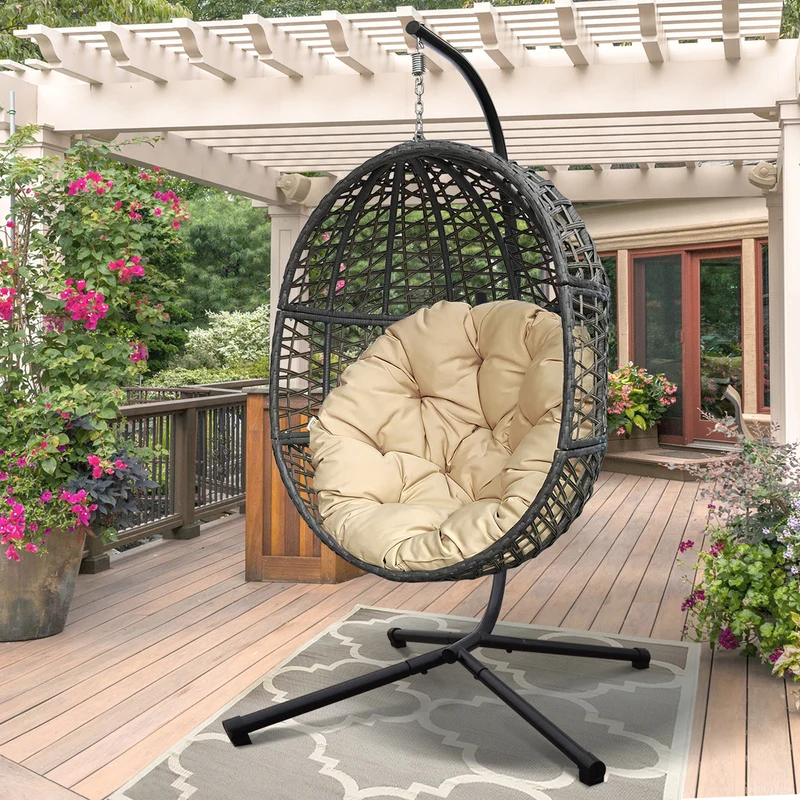 Wicker Hanging Swing Chair; Rattan Hanging Egg Chair