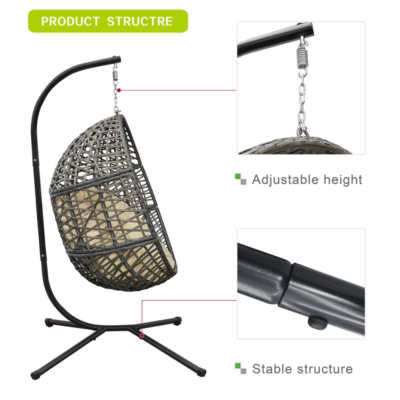 Wicker Hanging Swing Chair; Rattan Hanging Egg Chair