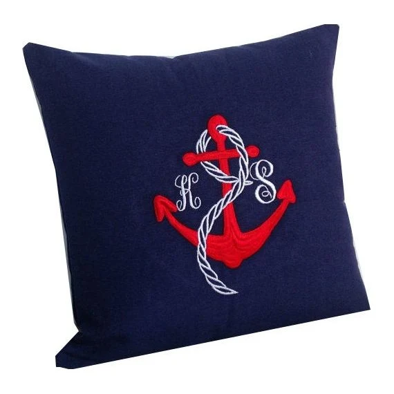 Embroidered pillow- Nautical monogram pillows