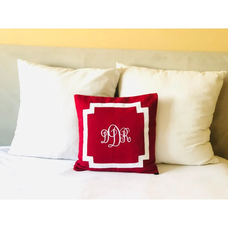 Monogrammed Square Throw Pillows, Unique Sofa Pillows