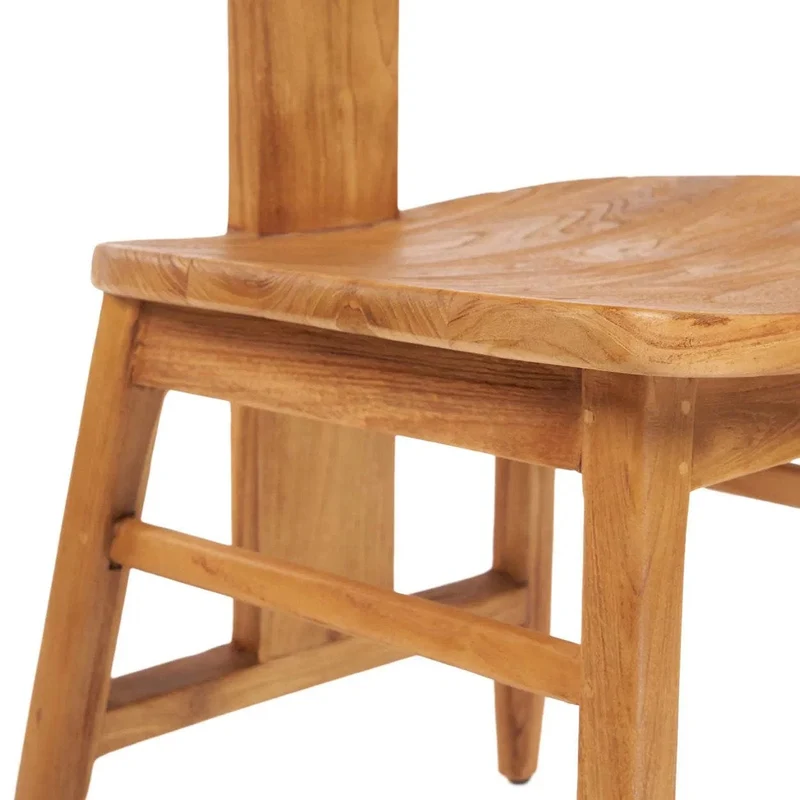 Chaise en bois de teck massif marron 51x49x83cm LovYa - Bazar Bizar