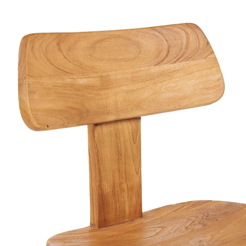 Chaise en bois de teck massif marron 51x49x83cm LovYa - Bazar Bizar