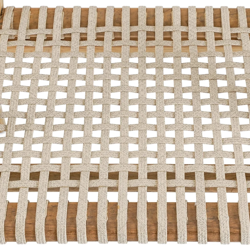 Chaise de jardin avec accoudoirs en bois de teck recyclé naturel 54x58x82cm Trikeri - Bazar Bizar