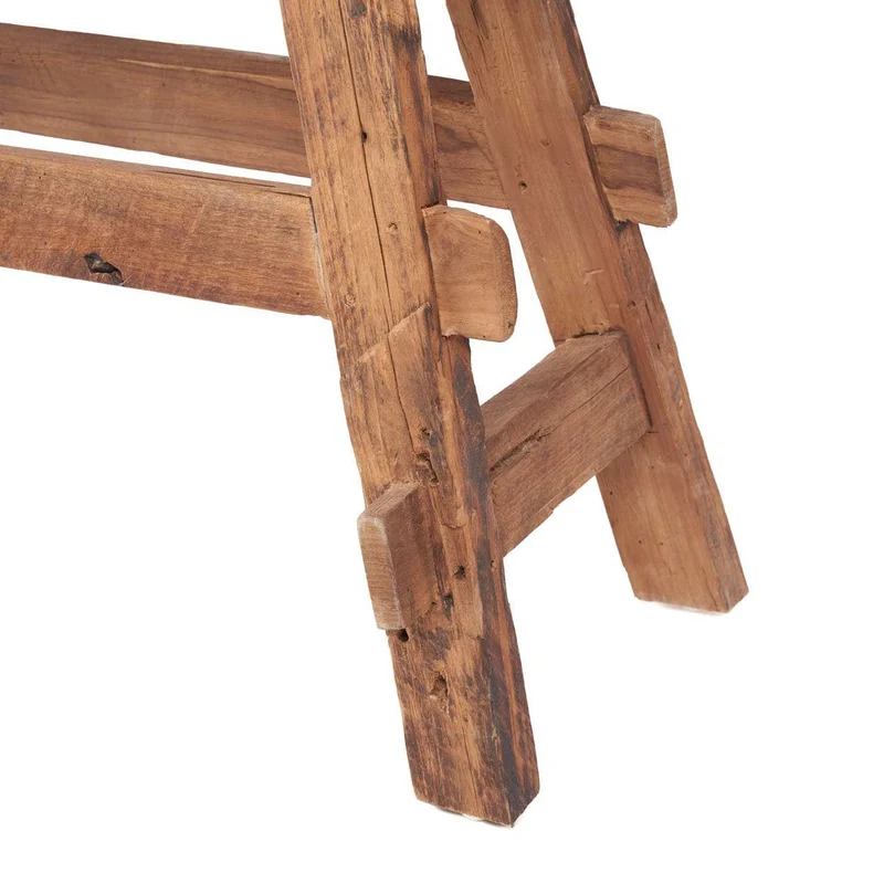 Banc en teck massif naturel marron 150x25x50cm Beauteous Rustic - Bazar Bizar