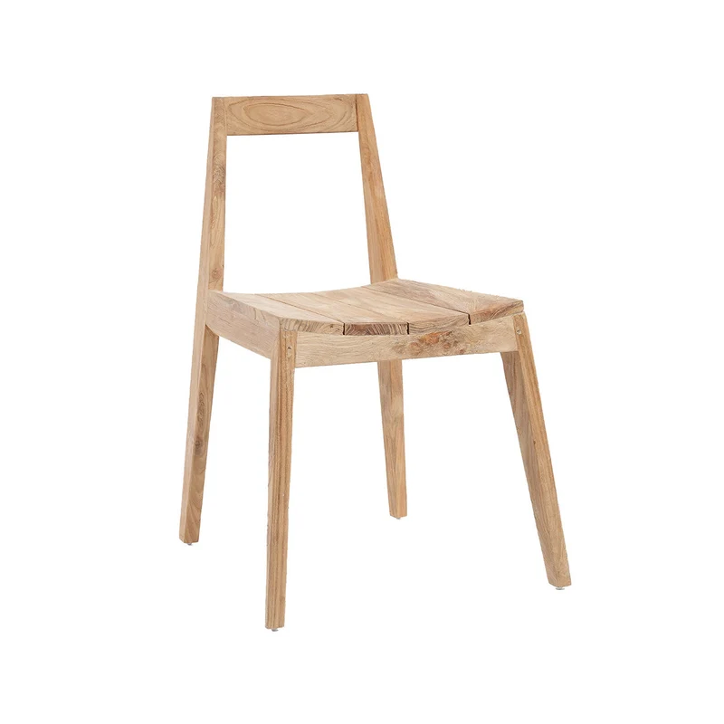 Chaise de jardin en bois de teck massif recyclé naturel 53x55x79cm Paxi - Bazar Bizar