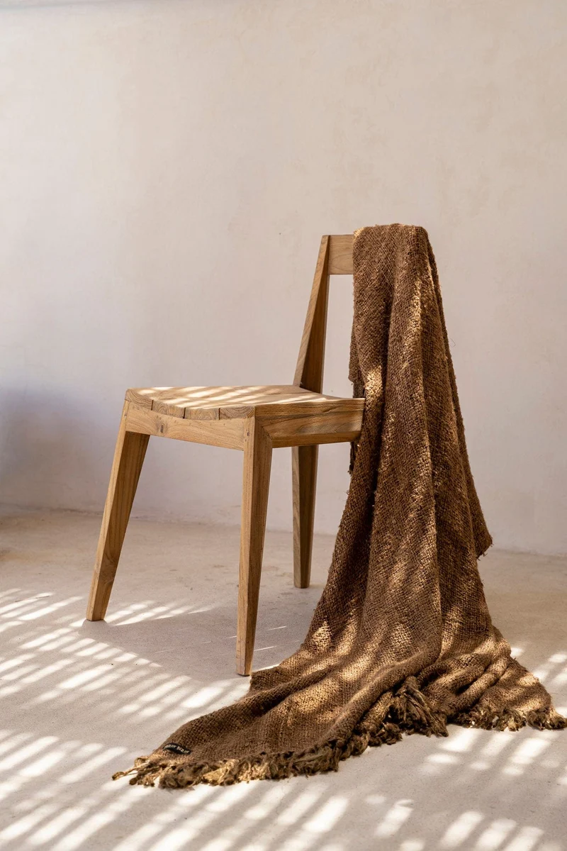 Chaise de jardin en bois de teck massif recyclé naturel 53x55x79cm Paxi - Bazar Bizar