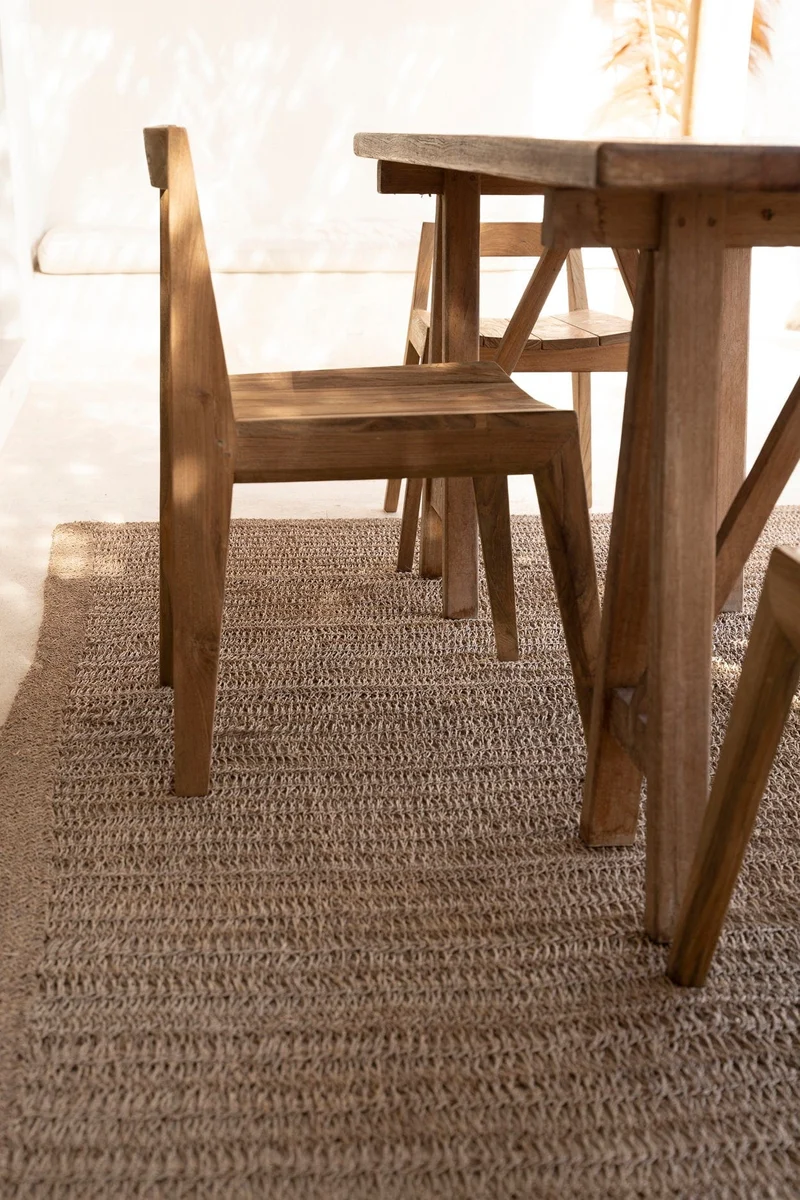 Chaise de jardin en bois de teck massif recyclé naturel 53x55x79cm Paxi - Bazar Bizar
