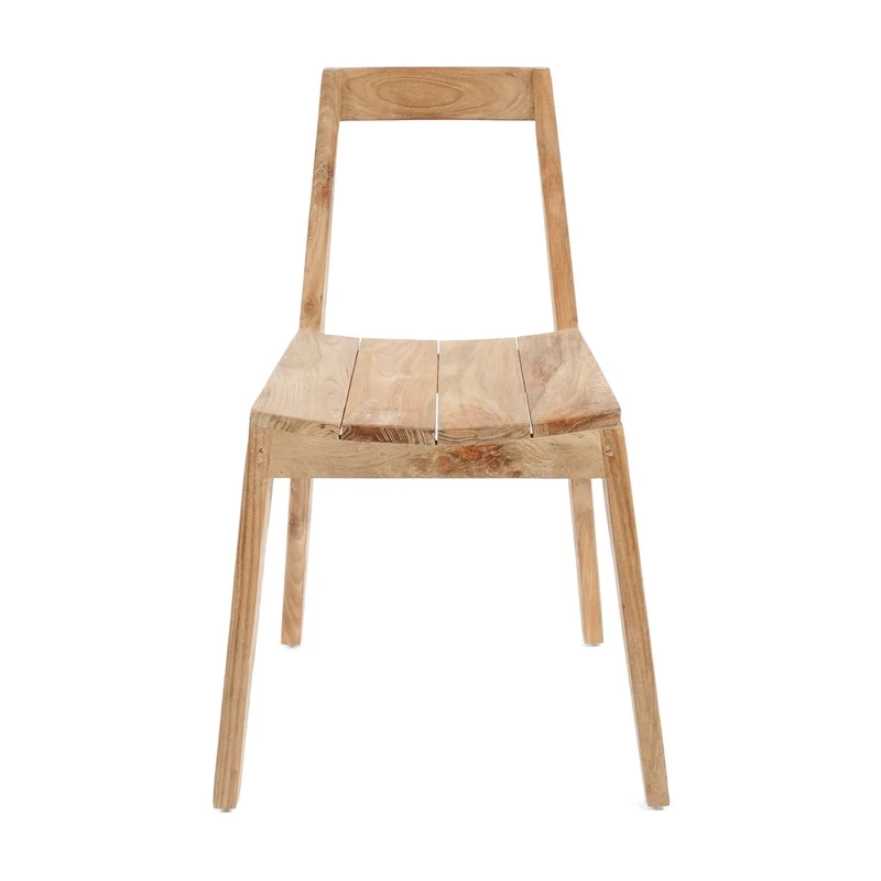 Chaise de jardin en bois de teck massif recyclé naturel 53x55x79cm Paxi - Bazar Bizar