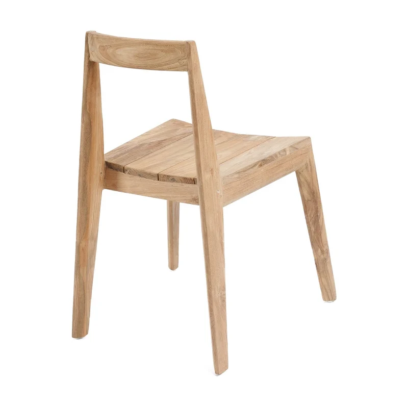 Chaise de jardin en bois de teck massif recyclé naturel 53x55x79cm Paxi - Bazar Bizar