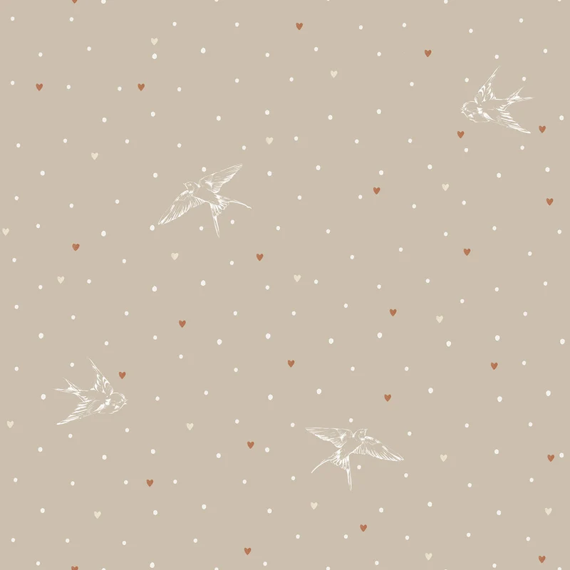 Dekornik Tapete Swallows on beige Streifen 50 x 280
