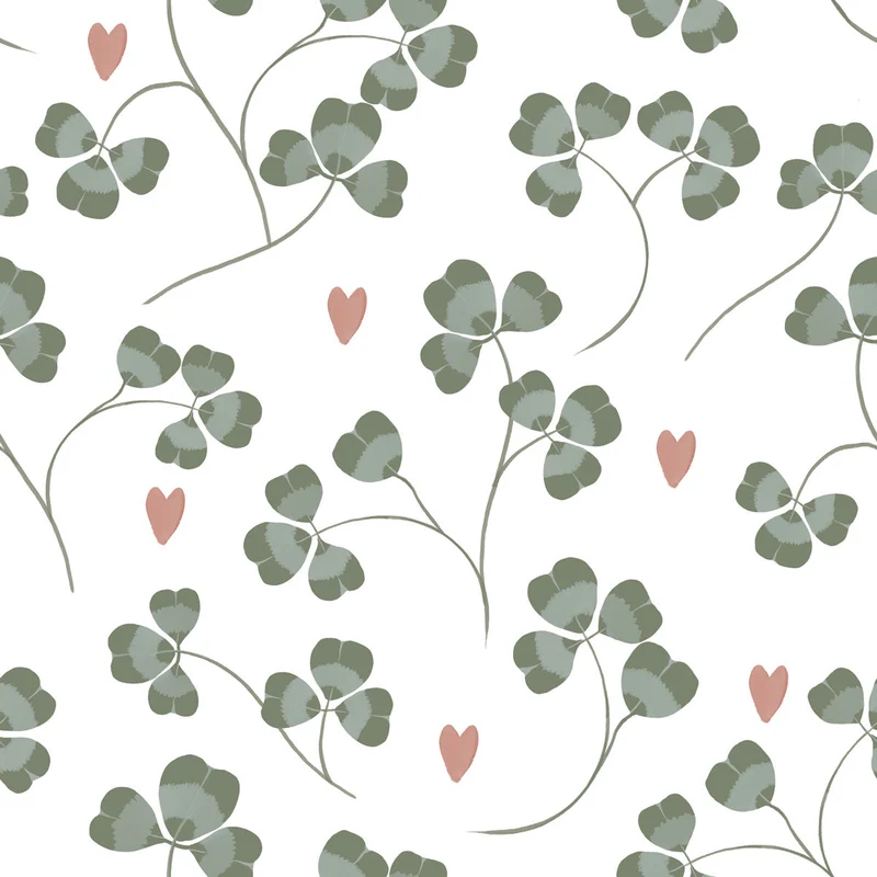 Dekornik Tapete Pastell Clover and Herzen Streifen 50 x 280