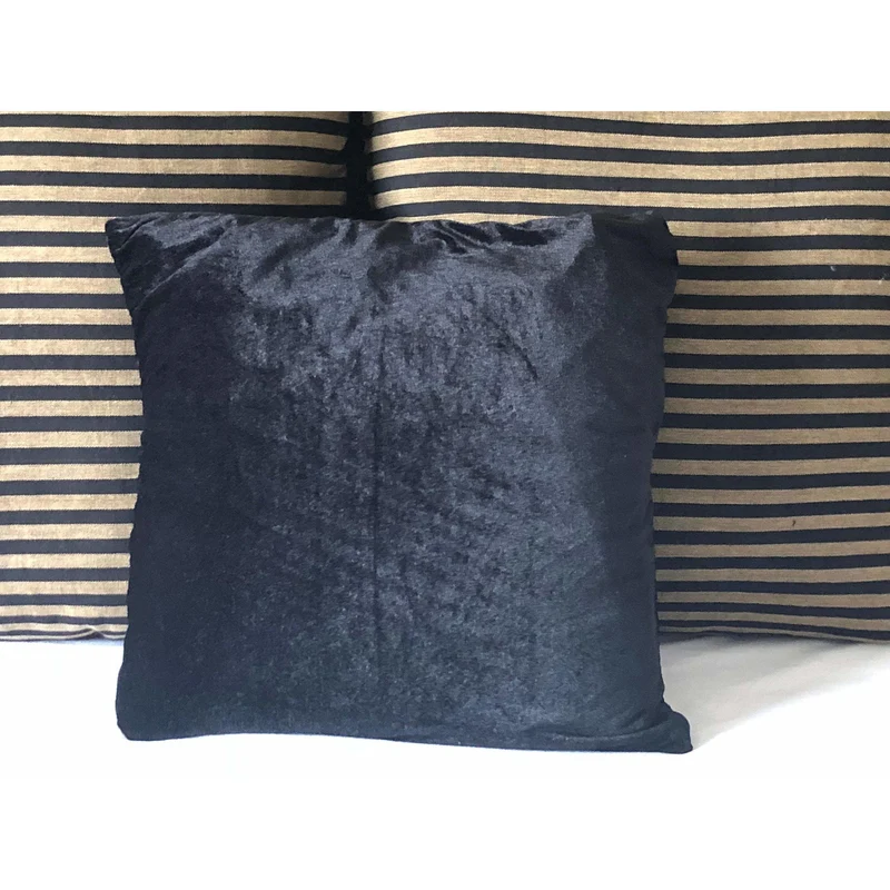 Black Velvet Pillow covers, Square Sofa Pillows