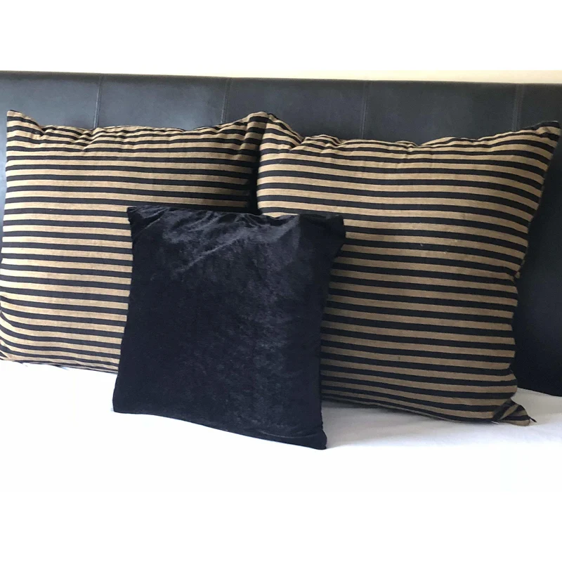 Black Velvet Pillow covers, Square Sofa Pillows