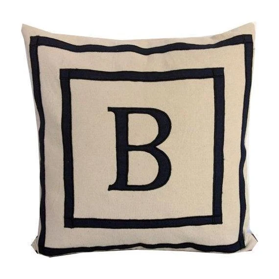 Cream Black Letter Pillow Cover
