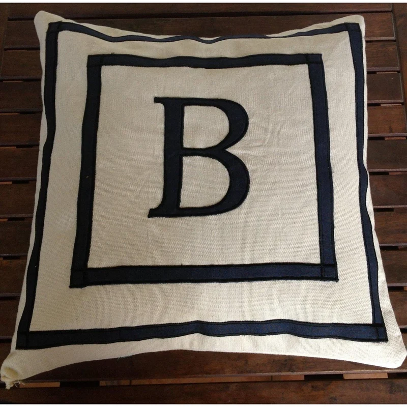 Cream Black Letter Pillow Cover