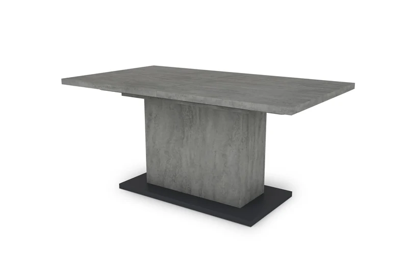 Esszimmertisch ATHEN / Light Atelier (Beton-Optik), Old Wood (Altholz-Optik) oder Artisan Eiche (Eiche-Optik) / großer Auszugstisch 160 cm bis 200 cm / Säulentisch mit Ausziehfunktion / Tisch mit Synchronauszug und Einlegeplatte / 160-200 x 90, H 75 cm