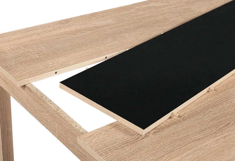 NORI Tisch, Breite 120, 140 oder 160 cm, Einlegeplatte schwarz/weiß, in Eiche-Optik, weiß oder Old-Wood-Optik
