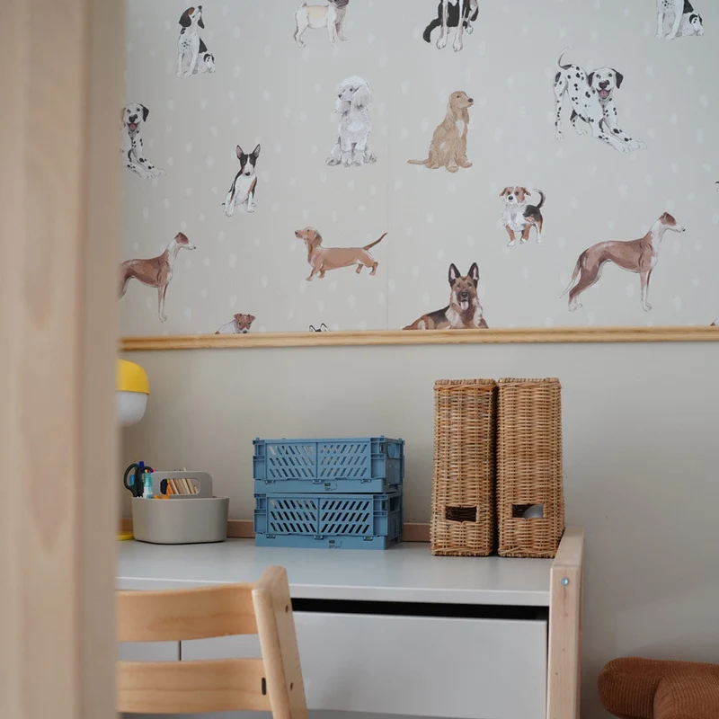 Dekornik Tapete Hunde are The Best Beige with Dots Streifen 100 x 280