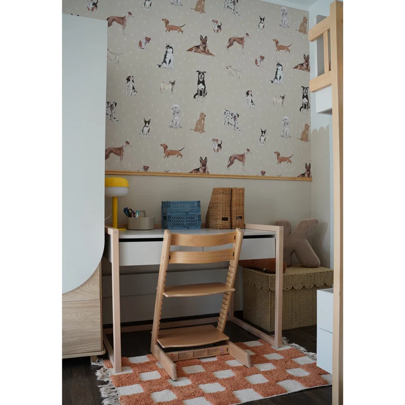 Dekornik Tapete Hunde are The Best Beige with Dots Streifen 100 x 280