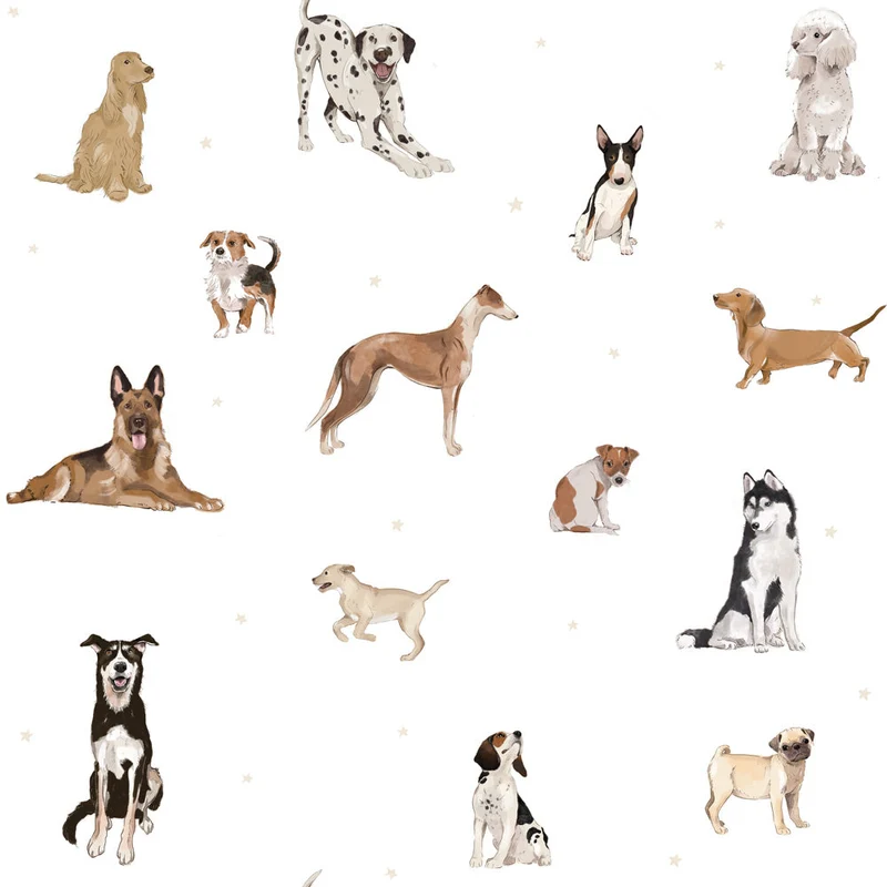 Dekornik Tapete Hunde are The Best Weiss Streifen 100 x 280