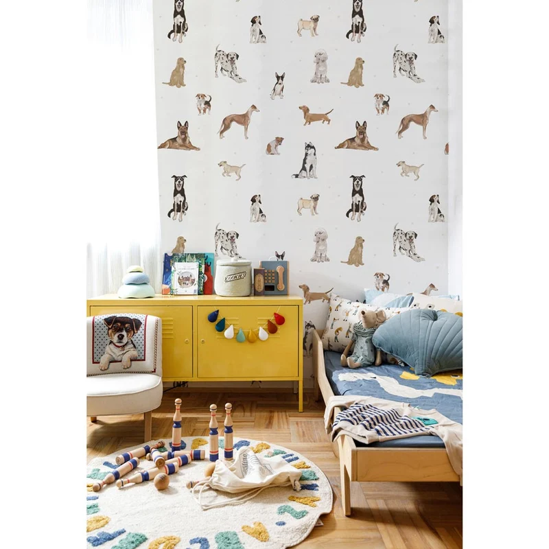 Dekornik Tapete Hunde are The Best Weiss Streifen 100 x 280