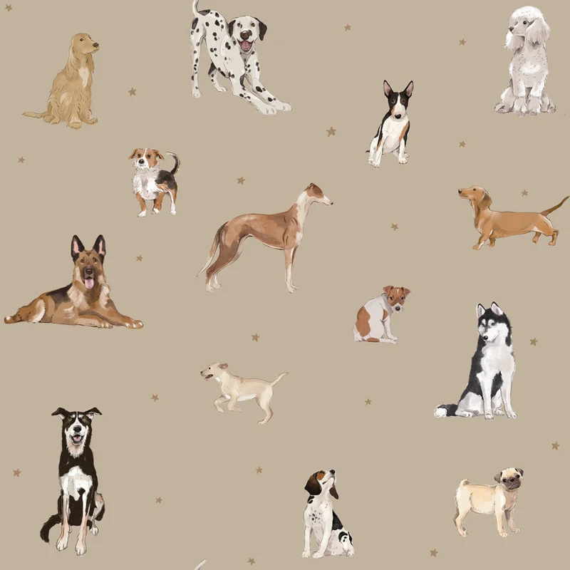 Dekornik Tapete Hunde are The Best Beige Streifen 100 x 280