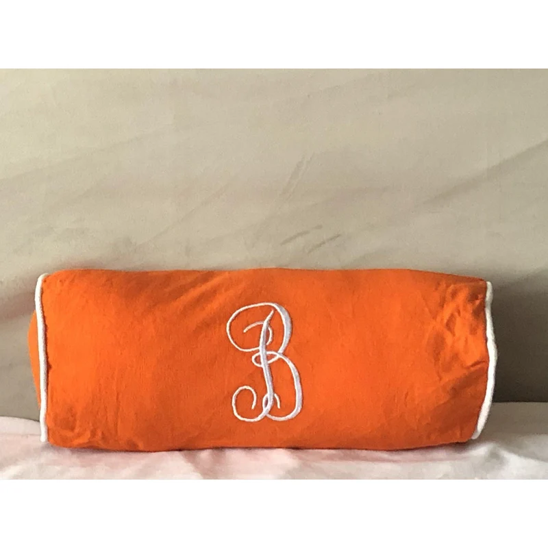 Orange Bolster Round Pillow Cover