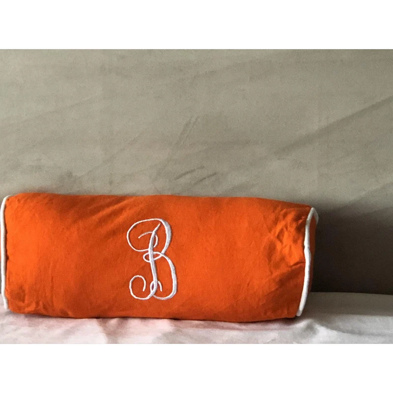 Orange Bolster Round Pillow Cover