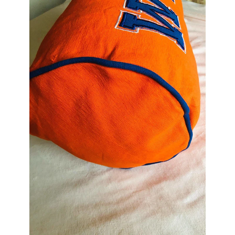 Orange Appliqué Monogram Bolster Pillow Covers