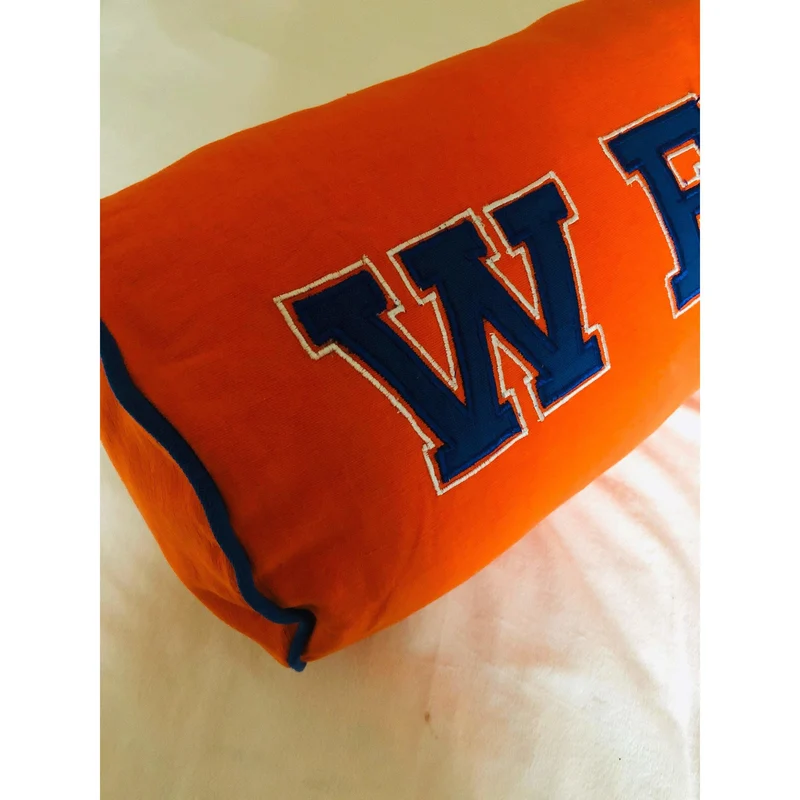 Orange Appliqué Monogram Bolster Pillow Covers