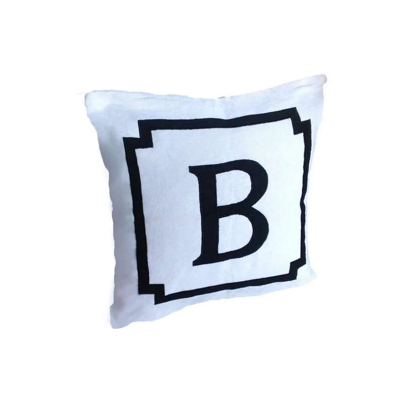 White Letter Throw Pillows, White Birthday Gift