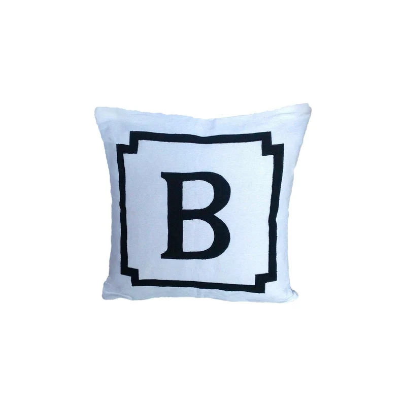 White Letter Throw Pillows, White Birthday Gift