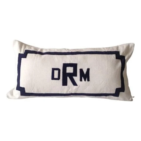 Monogram 12x16 White Decorative Pillow Cover