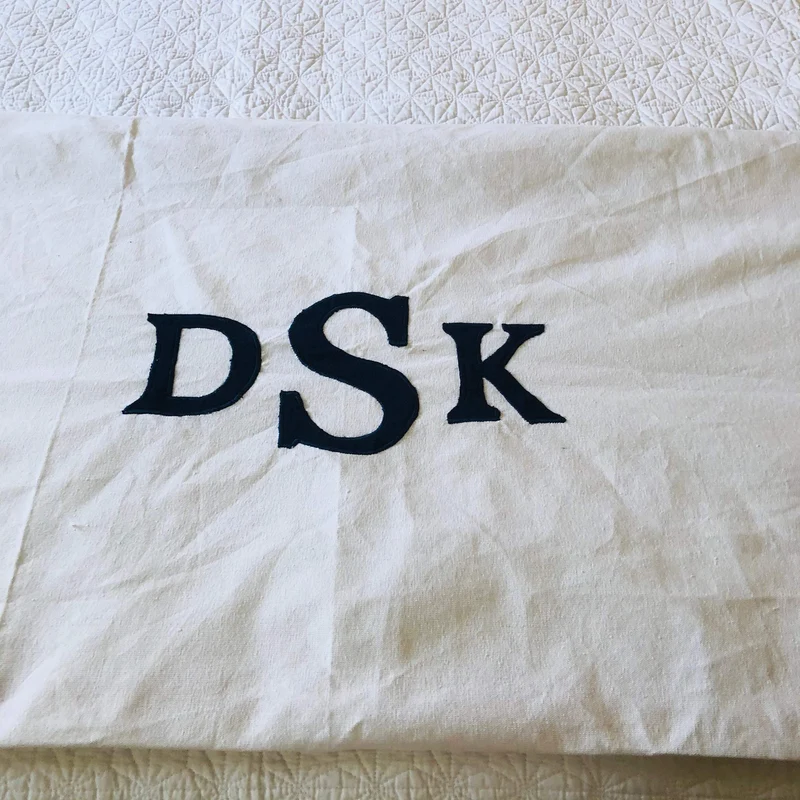 White Monogram Bedrunner, Monogram Beddinging Scarf