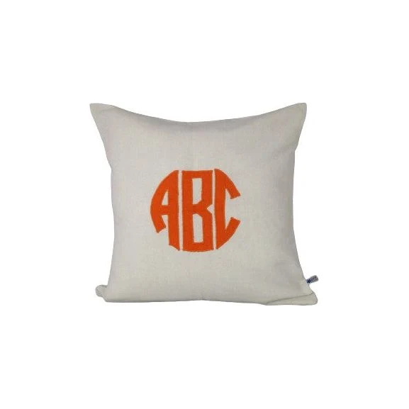 Monogrammed Sofa Pillows, White Monogram Throw Pillows