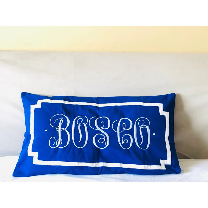 Monogrammed Pillow Shams, Lumbar 20x36 Pillow Cover