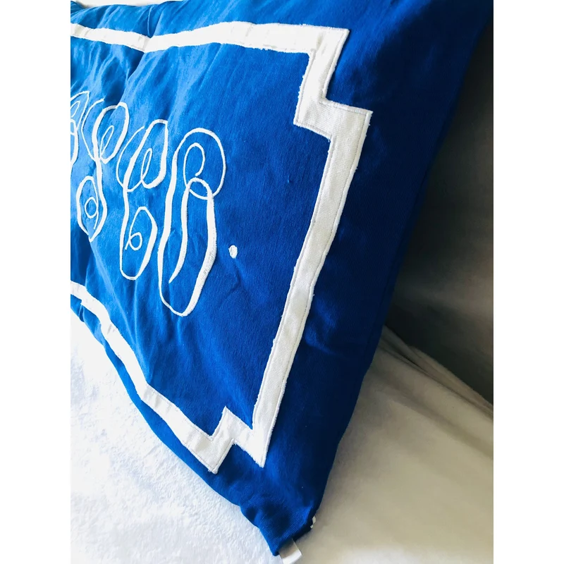 Monogrammed Pillow Shams, Lumbar 20x36 Pillow Cover