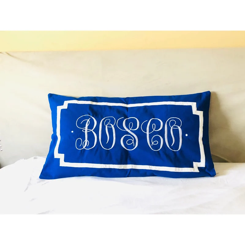 Monogrammed Pillow Shams, Lumbar 20x36 Pillow Cover