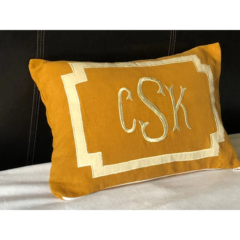 Fall Pillows, Wedding Gift, Monogrammed Lumbar Pillows