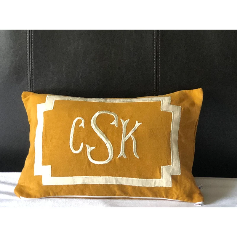 Fall Pillows, Wedding Gift, Monogrammed Lumbar Pillows