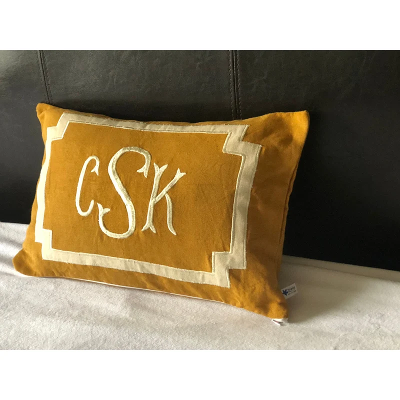 Fall Pillows, Wedding Gift, Monogrammed Lumbar Pillows