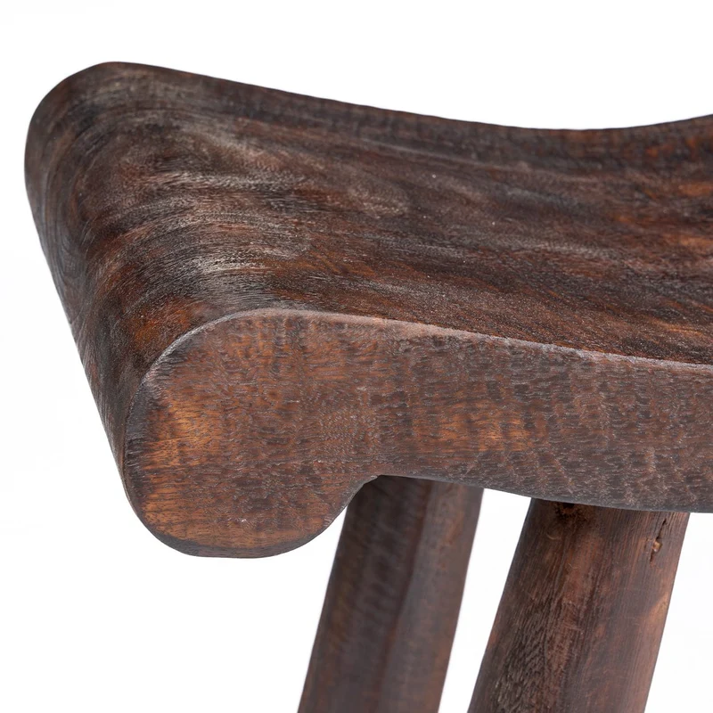 Banc en bois de manguier massif marron foncé 155x35x50cm Lombok Wave - Bazar Bizar