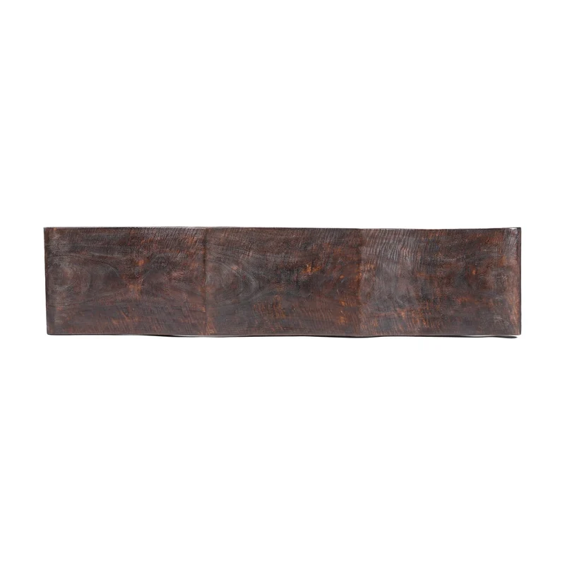 Banc en bois de manguier massif marron foncé 155x35x50cm Lombok Wave - Bazar Bizar