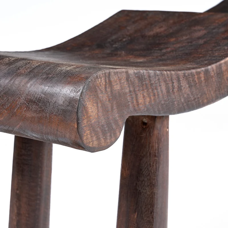 Banc en bois de manguier massif marron foncé 155x35x50cm Lombok Wave - Bazar Bizar