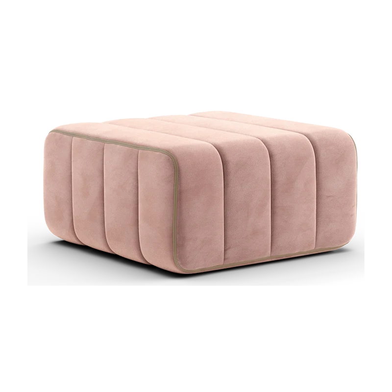Module en tissu velours Barcelone rose 68x68x34cm Curt - Ambivalenz